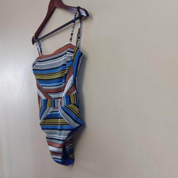 Becca striped one piece open back swimsuit - Picture 5 of 8